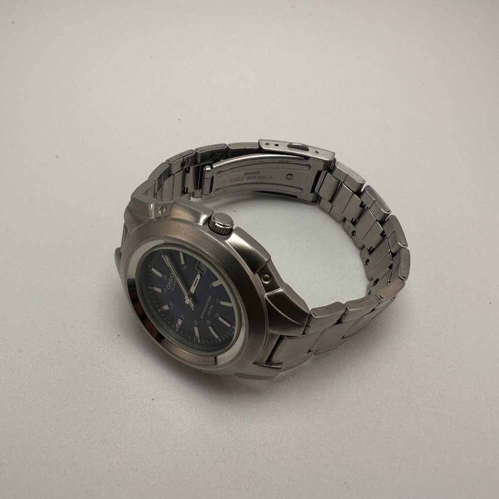 Casio Quartz Blue Dial Men’s Watch – 10-Year Battery – WR50M Stainless Steel